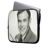 Geschäftsmann-Zeigen Laptopschutzhülle (Vorderseite Links)