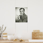 Geschäftsmann zeigt poster (Küche)