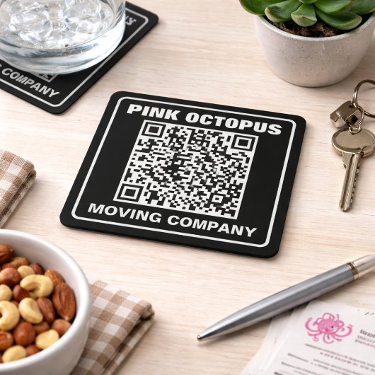 Geschäftsmarketing-QR-Code Rechteckiger Pappuntersetzer