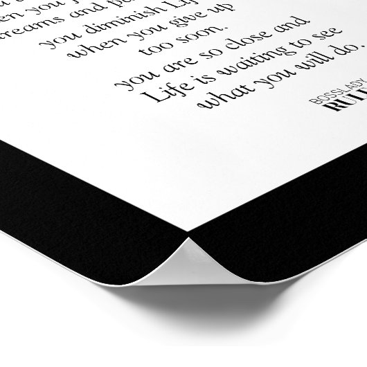 Geschäftsmotivation Luxe Silver Glitzer und Black Poster (Ecke)