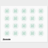 Geschäftsname Anschrift Circle Frame QR Code Minze Runder Aufkleber (Blatt)