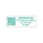 Geschäftsname QR-Code Rücksendeadresse Stempel Bei (Design)