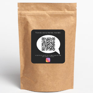 Geschäftsname QR-Code Social Media Instagram schwa Quadratischer Aufkleber