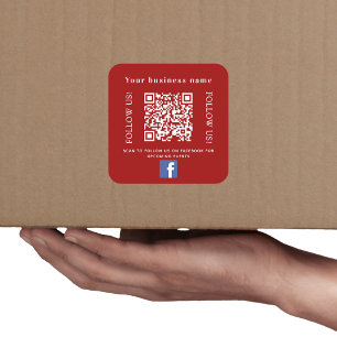 Geschäftsname roter QR-Code Facebook Quadratischer Aufkleber