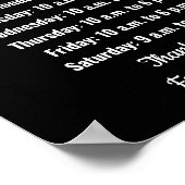 Geschäftsname Stunden Schwarz-Weiß-Vorlage Poster (Ecke)