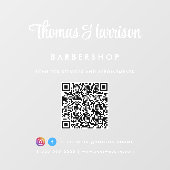 Geschäftsname Stylish Signature Script QR Code Fensteraufkleber (Blatt)