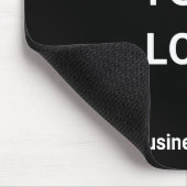 Geschäftsname und Logo Schwarz Mousepad (Ecke)