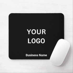 Geschäftsname und Logo Schwarz Mousepad