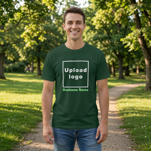 Geschäftsname und Logo Tiefes Waldgrün Herren T-Shirt