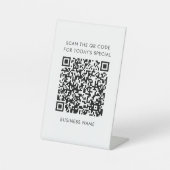 Geschäftsname und QR Code Menü Sockelschild (Vorderseite)