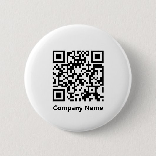 Geschäftsname und QR-Code Schwarzweiß-Vorlage Button (Vorderseite)