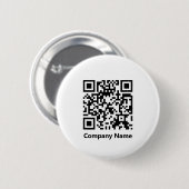 Geschäftsname und QR-Code Schwarzweiß-Vorlage Button (Vorne & Hinten)