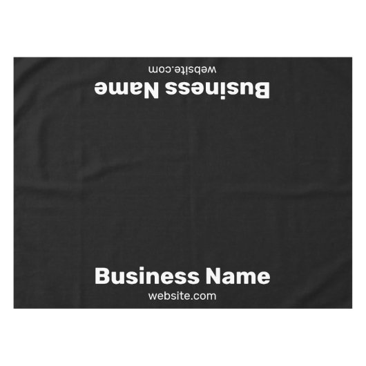 Geschäftsname und Website Schwarz Tischdecke (Vorderseite (Horizontal))
