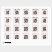 Geschäftsname Unterschrift Schrift QR-Code Werbear Quadratischer Aufkleber (Blatt)