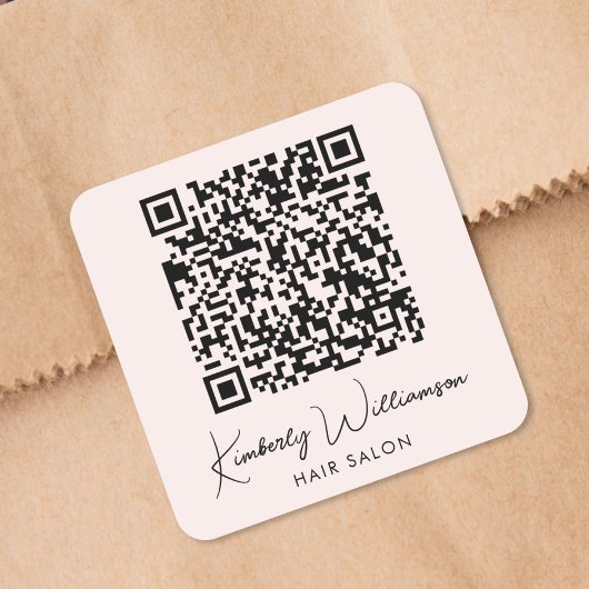 Geschäftsname Unterschrift Schrift QR-Code Werbear Quadratischer Aufkleber
