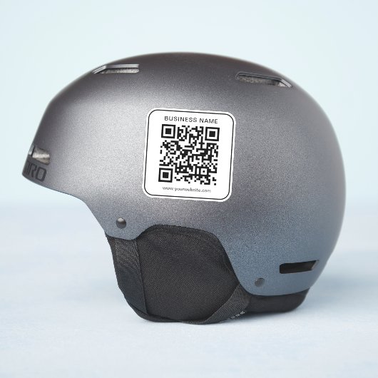 Geschäftsname Url QR-Code Vorlage Werbeaktion Aufkleber (Helmseite)