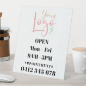 Geschäftsöffnungszeiten Logo hinzufügen Sockelschild (In Situ)