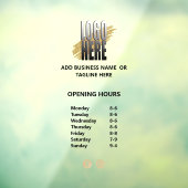 Geschäftsöffnungszeiten mit Logo Fensteraufkleber (Blatt 3)