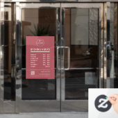 Geschäftsöffnungszeiten mit Logo QR-Code Staubrot Fensteraufkleber (Büro Tür)