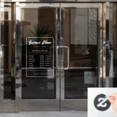 Geschäftsöffnungszeiten Signage White Window Cling Fensteraufkleber (Büro Tür)