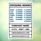 Geschäftsöffnungszeiten und Informationen Fensteraufkleber (Blatt 3)