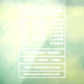 Geschäftsöffnungszeiten und Informationen Fensteraufkleber (Blatt 3)