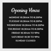 Geschäftsöffnungszeiten Unterzeichnung, Boutique E Fensteraufkleber (Blatt)
