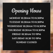 Geschäftsöffnungszeiten Unterzeichnung, Boutique E Fensteraufkleber (Blatt 2)