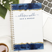 Geschäftsplaner für Navy Blue und Gold Watercolor Planer