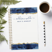 Geschäftsplaner für Navy Blue und Gold Watercolor Planer