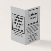 Geschäftsprodukte auf der kleinen, grauen Faltkart (Vorderseite)