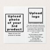 Geschäftsprodukte auf kleiner weißer Faltkarte (Außenseite Aufgefaltet)