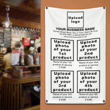 Geschäftsprodukte auf weißem Portrait-Banner