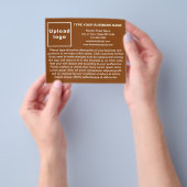 Geschäftsprodukte oder -dienstleistungen auf braun flyer (Gruppe)