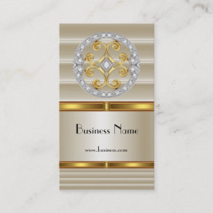 Geschäftsprofilkarte Elegant Creme Gold Deco Visitenkarte