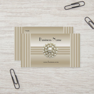 Geschäftsprofilkarte Elegant Pearl Gem Deco Visitenkarte