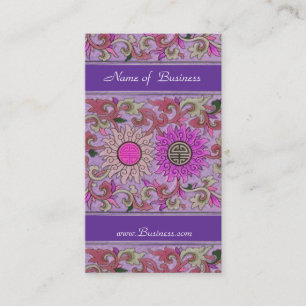 Geschäftsprofilkarte Vintage Rosa Lila Floral Visitenkarte
