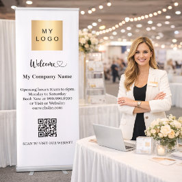 Geschäftsqu Öffnungszeiten Markenfarben willkommen Ausziehbarer Banner