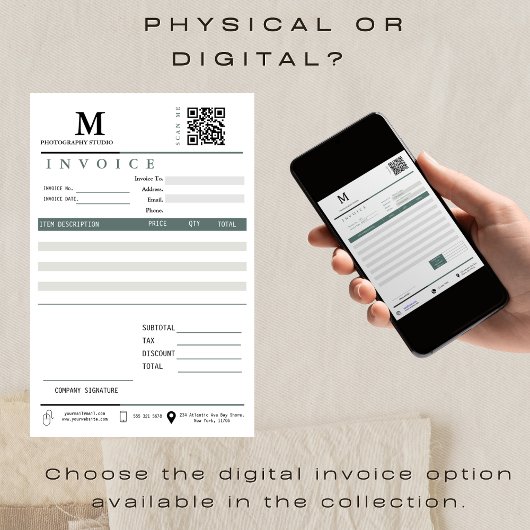Geschäftsrechnung Verkaufsempfang Monogramm Qr-Cod