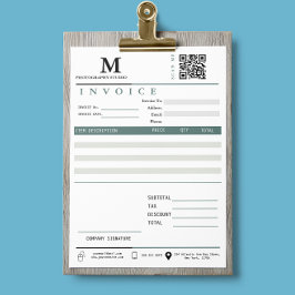 Geschäftsrechnung Verkaufsempfang Monogramm Qr-Cod