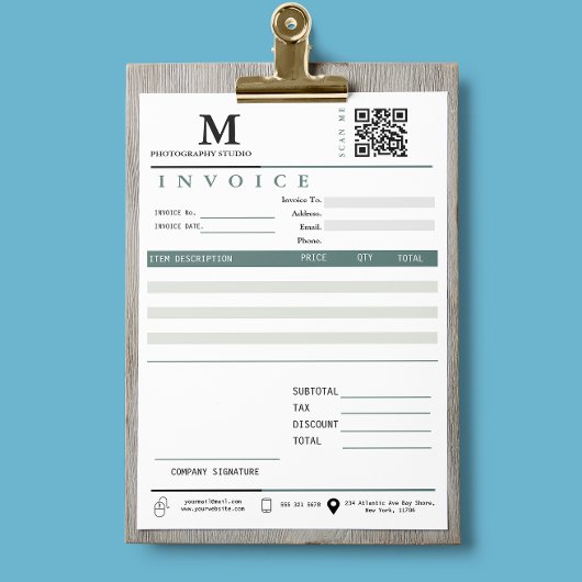 Geschäftsrechnung Verkaufsempfang Monogramm Qr-Cod