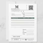 Geschäftsrechnung Verkaufsempfang Monogramm Qr-Cod Karte (Vorderseite)