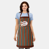 Geschäftsschürze mit Chocolate Striped Cookie Desi Schürze (Getragen)