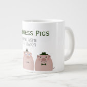 Geschäftsschweine bringen Zuhause zum Bacon Funny  Jumbo-Tasse (Vorderseite Rechts)