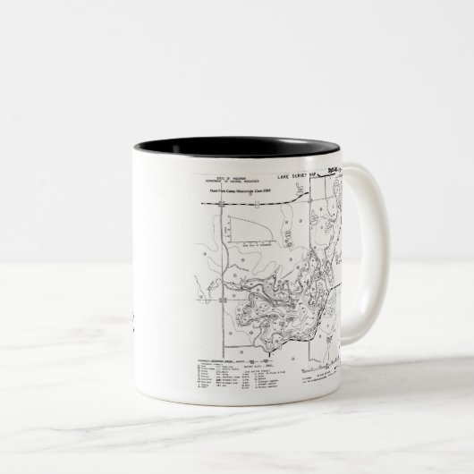 Geschäftssee Wisconsin - See Karten-Tasse Zweifarbige Tasse (VorderseiteRechts)