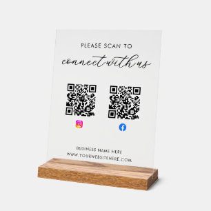 Geschäftsspezifischer QR-Code Acrylschild