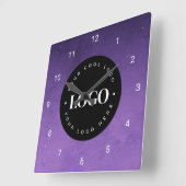 Geschäftsstelle lila Galaxy Custom Logo Quadratische Wanduhr (Winkel)