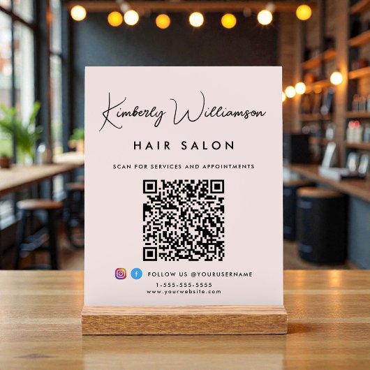 Geschäftsstilvolle Unterschrift Schrift QR-Code Ro Acrylschild
