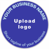 Geschäftstafeln für Blue Large Round Vinyl Aufkleber (Vorderseite)