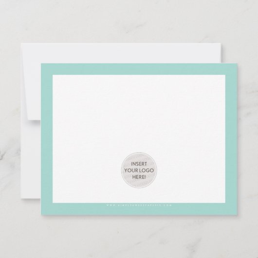 GESCHÄFTSTHANK IHNEN modernes hübsch-Minze-LOGO Dankeskarte (Rückseite)